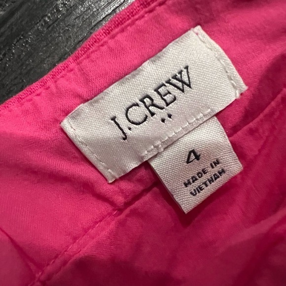 J. Crew Linen Blend Button Front Mini Skirt Hot Pink Size 4 - Picture 3 of 4